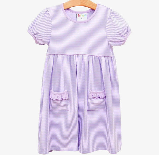 Kate Dress- Lavender Stripe