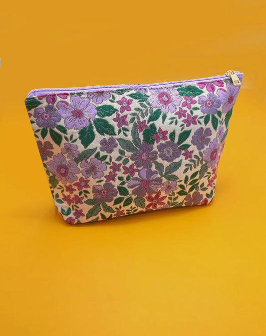 Floral Embroidered Travel Bag
