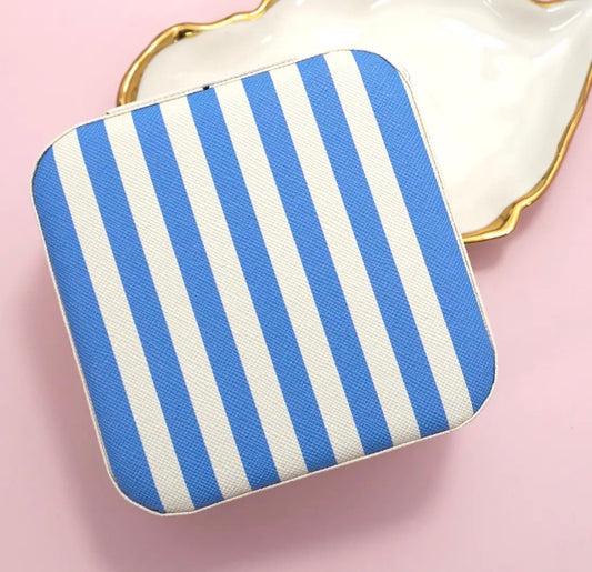 Blue Striped Jewelry Case