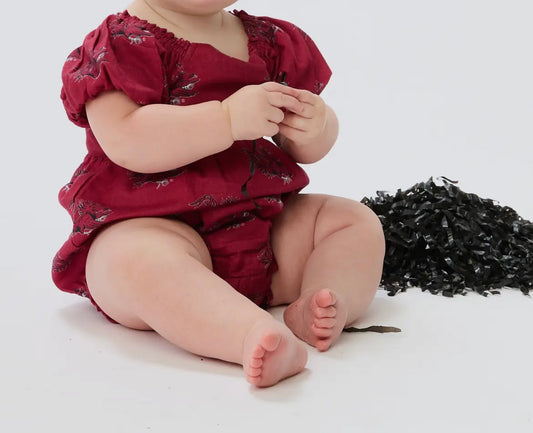 Garnet Gamecock Puff Sleeve Romper
