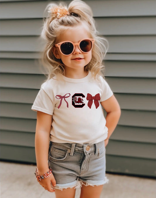 Gamecock Bow Tee- Toddler