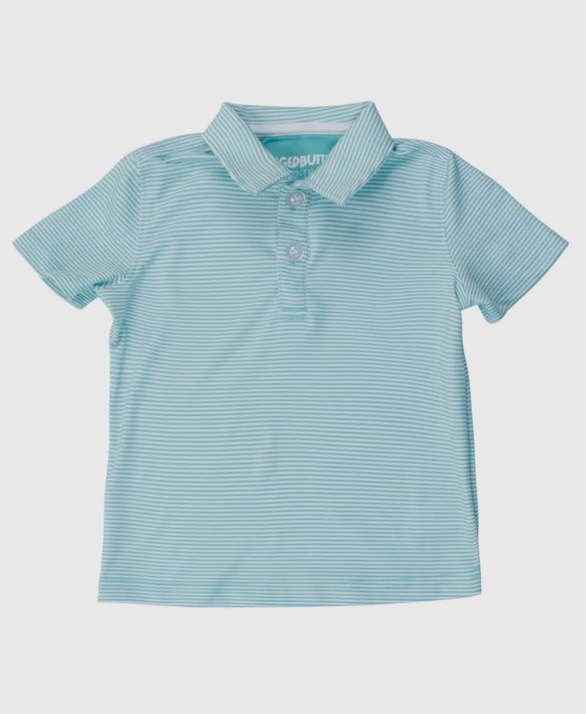 Marine Green Striped Performance Polo