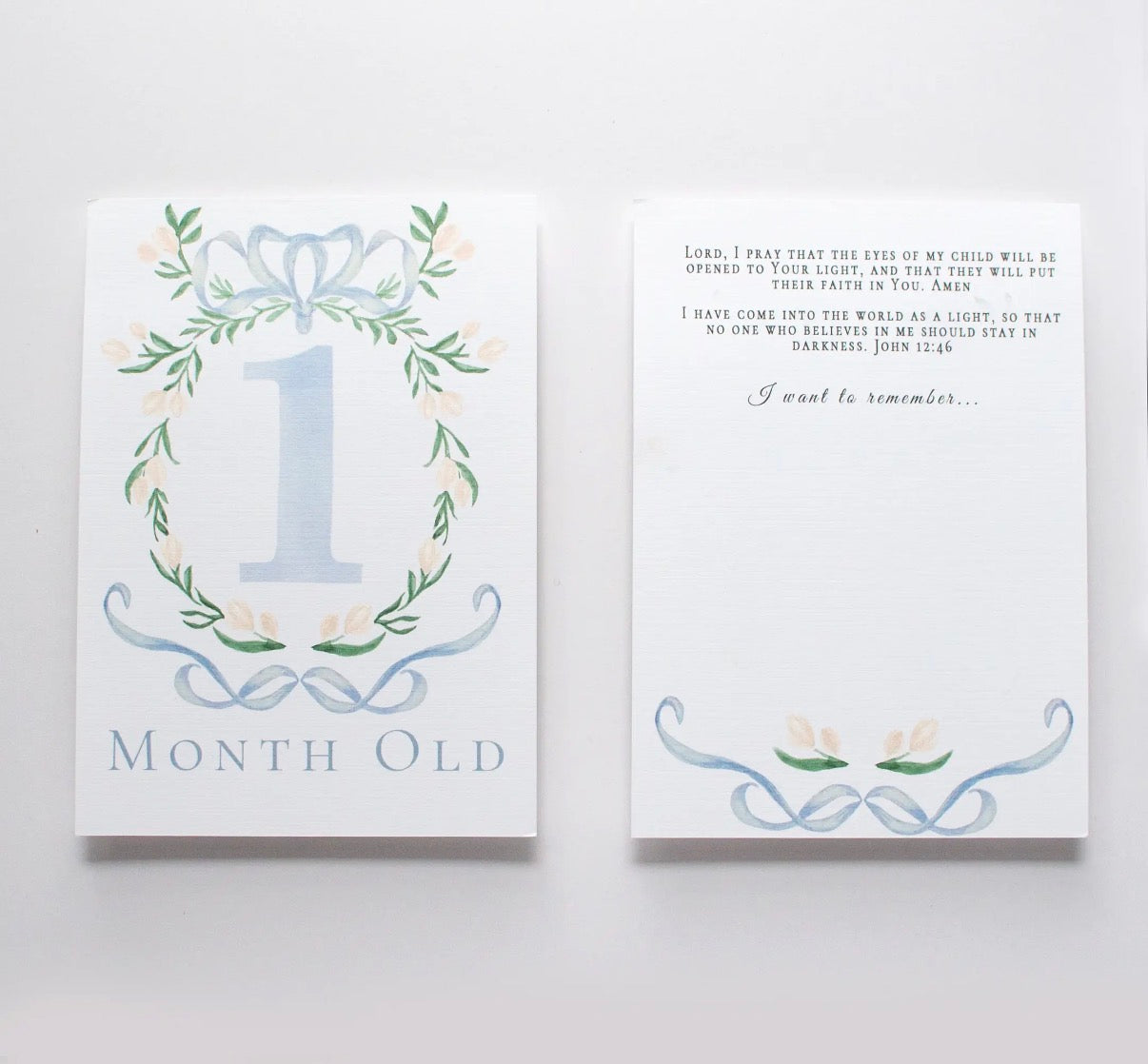 Monthly Milestone Keepsake Cards- Blue