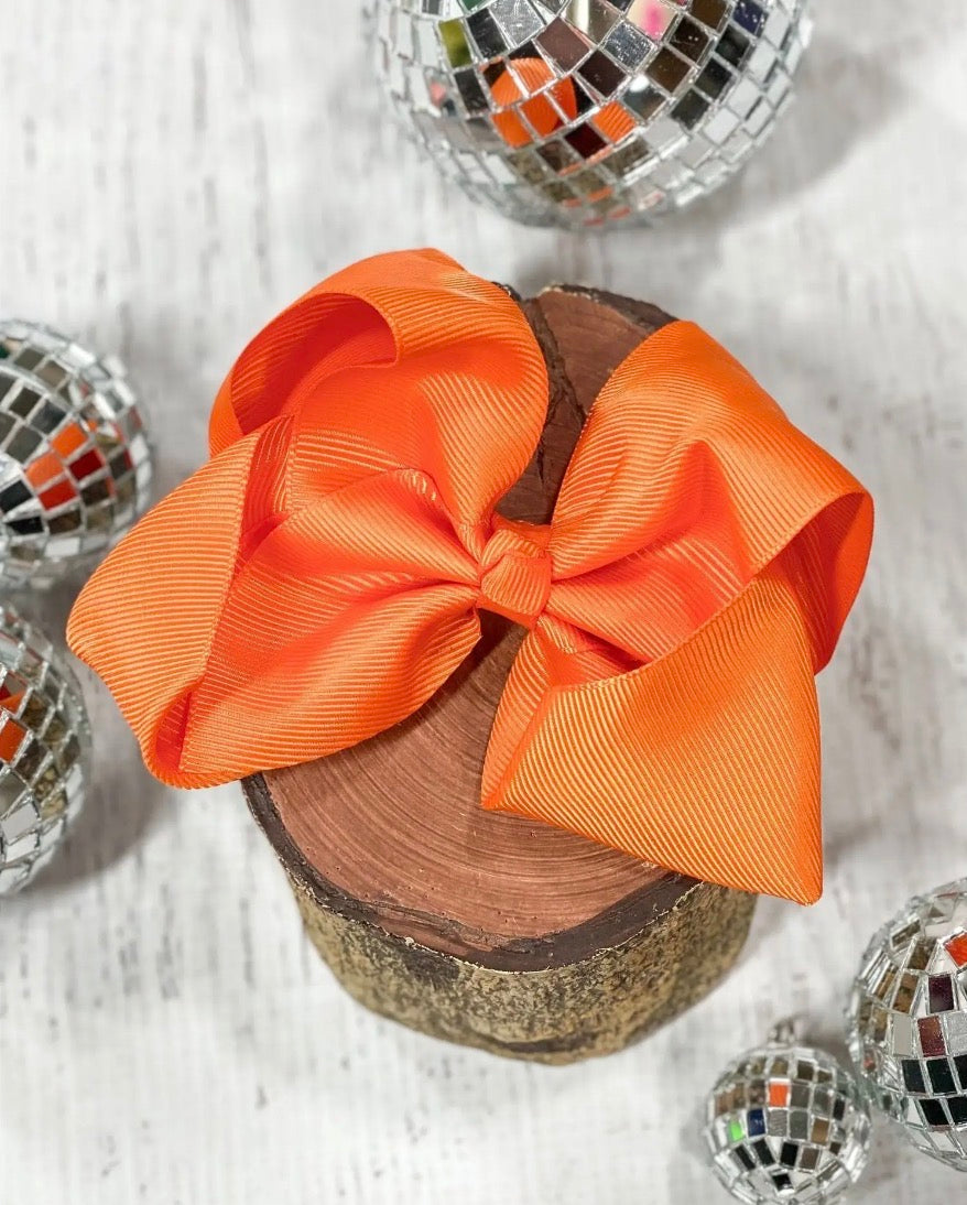 4.5” Orange Bow- Clip