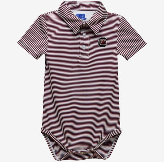 Striped Gamecock Polo Onesie