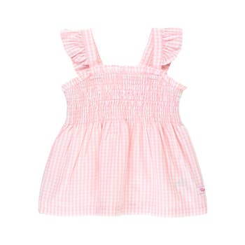 Pink Gingham Smocked Top