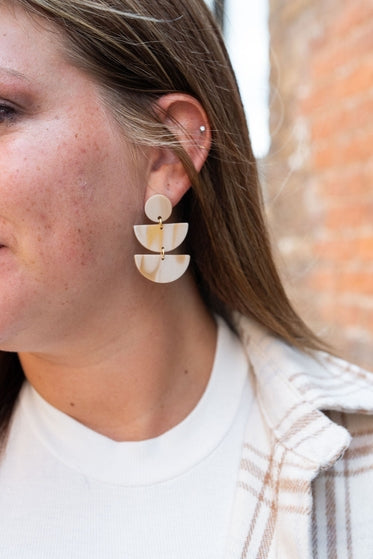 Elsie Earrings-Golden Ivory