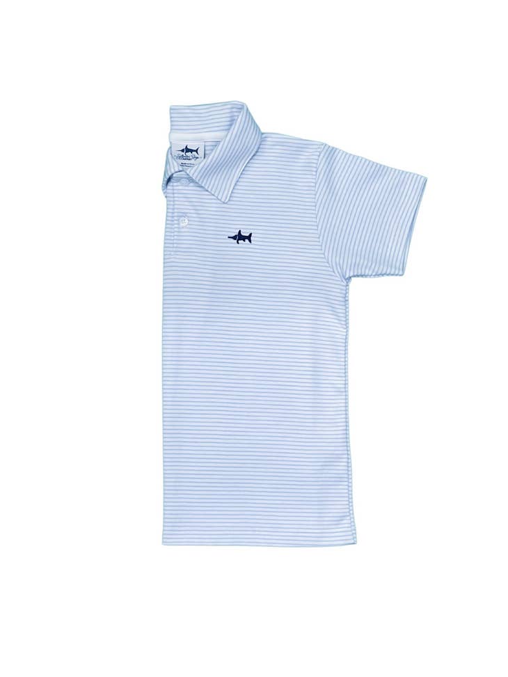 SBC Signature Pima Light Blue Striped Polo