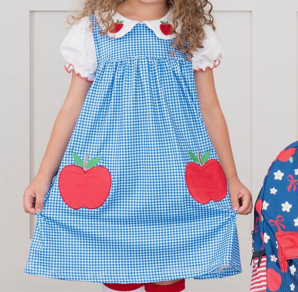 Blue Plaid Apple Dress