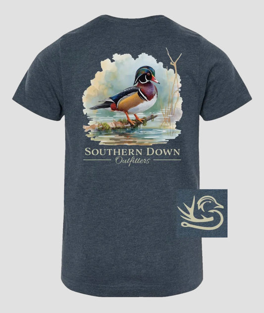 Wood Duck on Branch Tee- youth