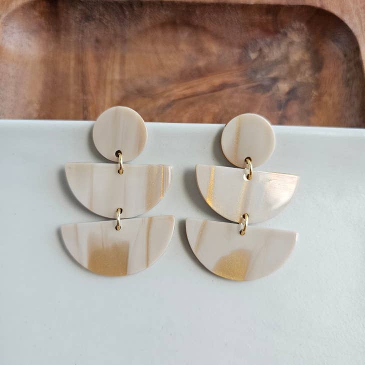 Elsie Earrings-Golden Ivory