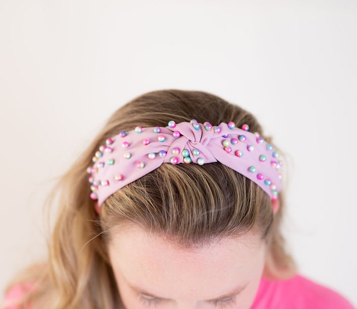 Pink Rainbow Pearl Headband