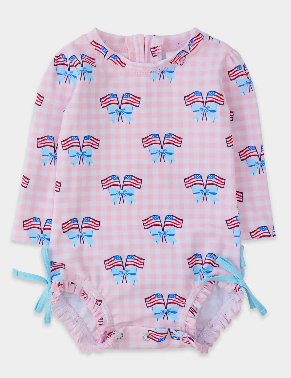 Patriotic Gingham L/S Swimsuit