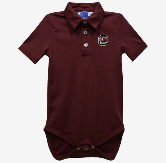 Garnet Gamecock Polo Onesie