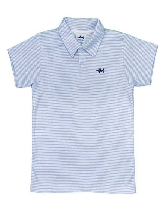 SBC Signature Pima Light Blue Striped Polo