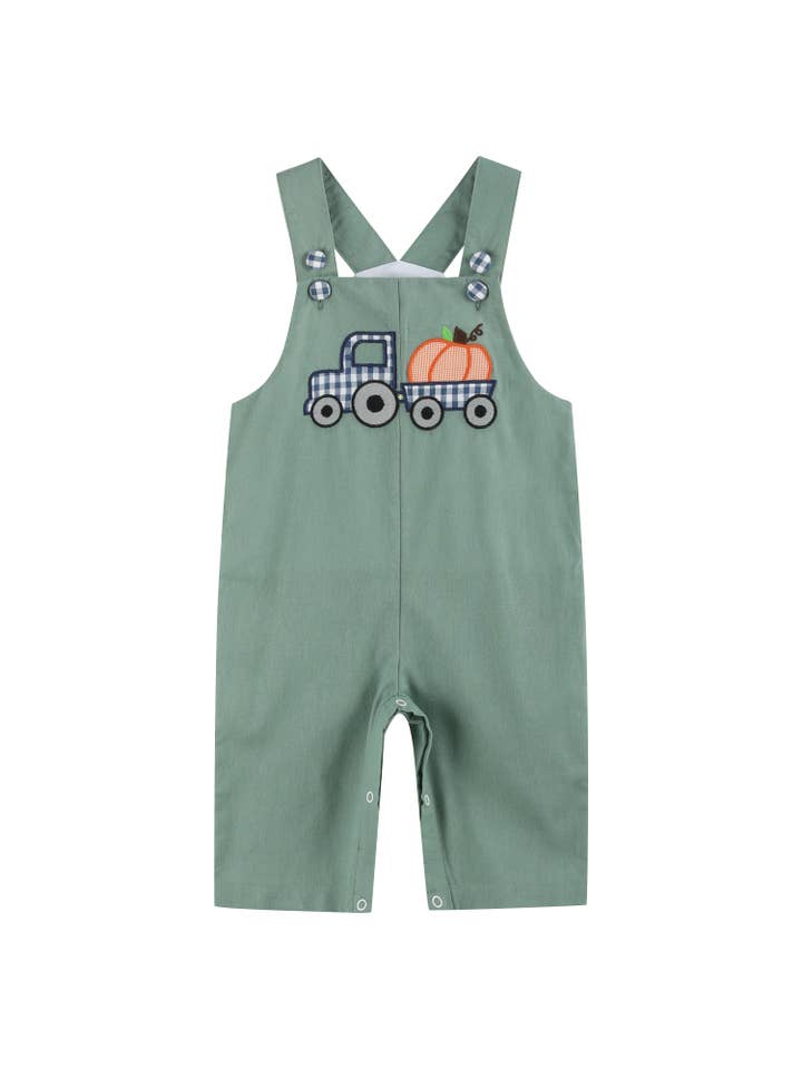 Green Pumpkin Tractor Overalls