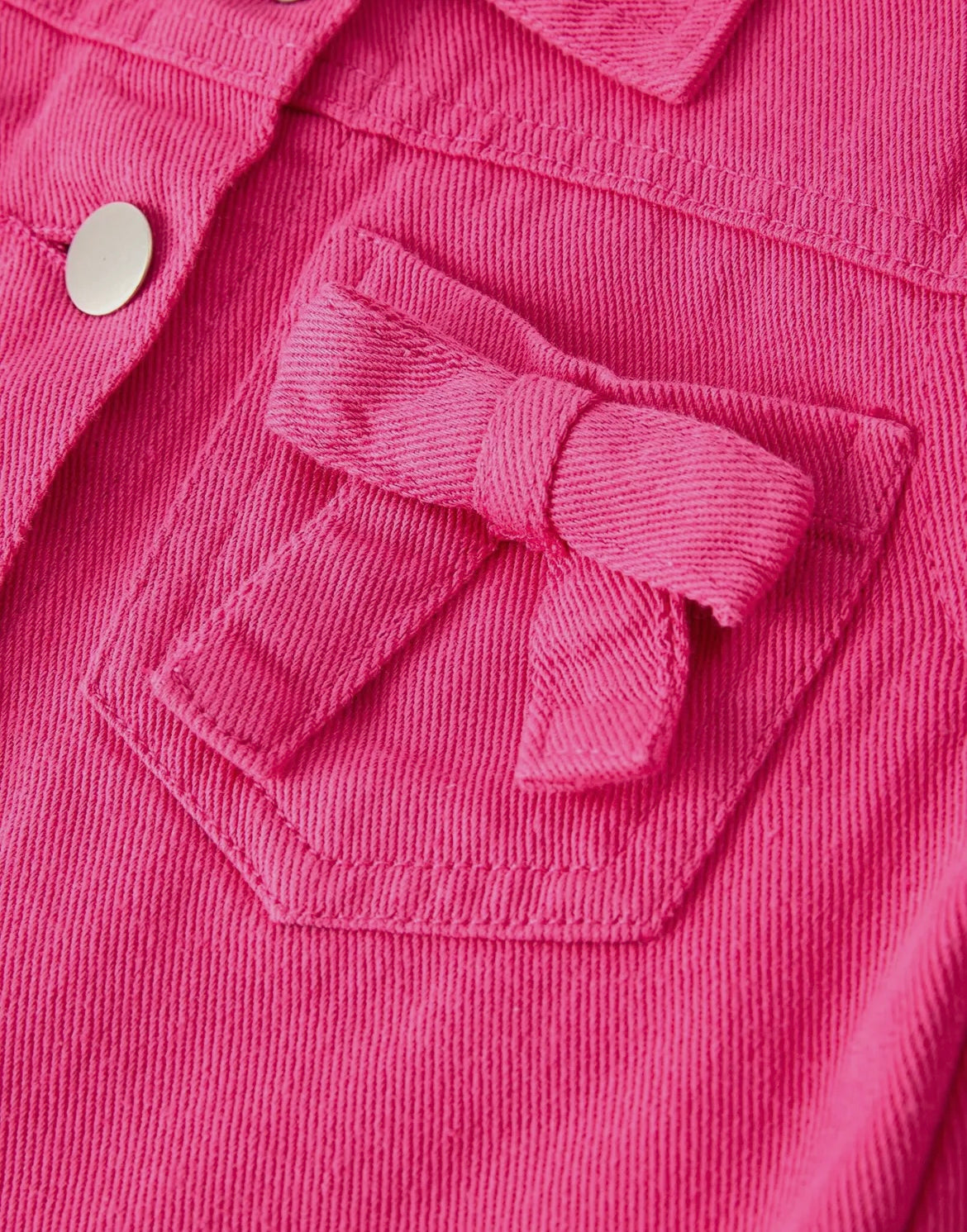 Hot Pink Denim Bow Jacket