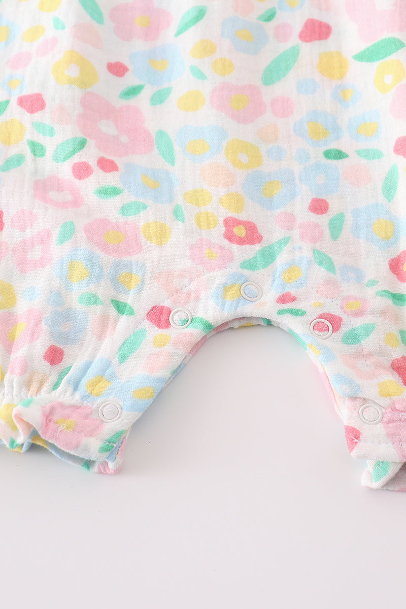 Premium Pink muslin leaves bow bubble