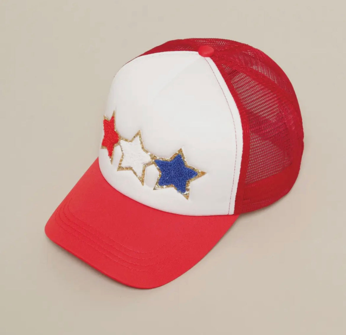 Red, White, and Blue Star Patch Hat