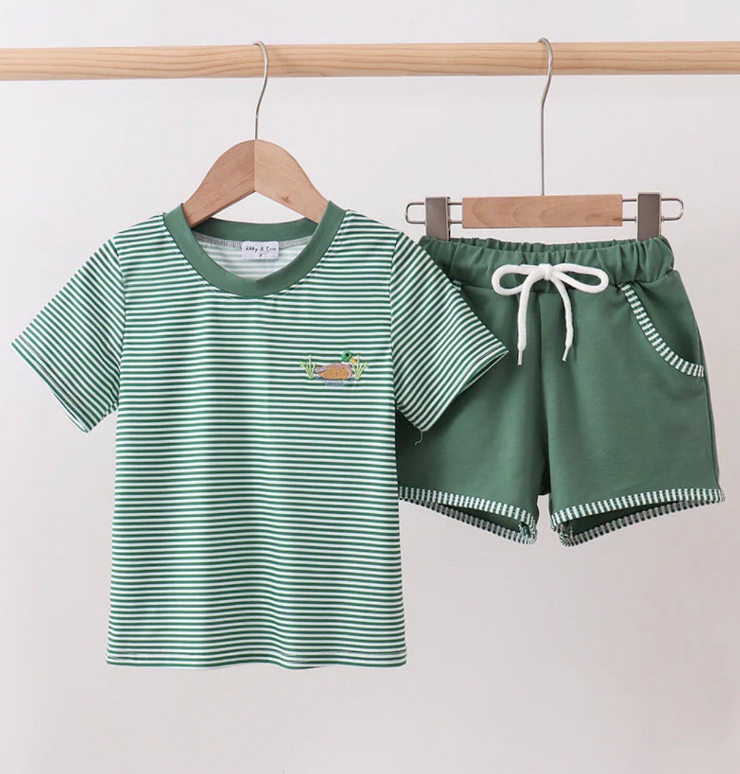 Striped Duck Shorts Set