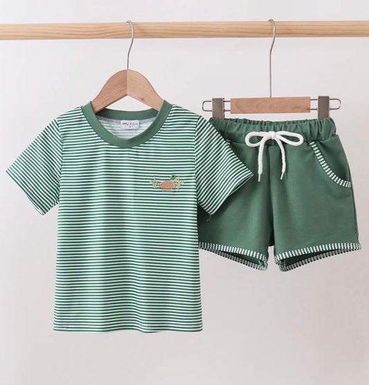 Striped Duck Shorts Set