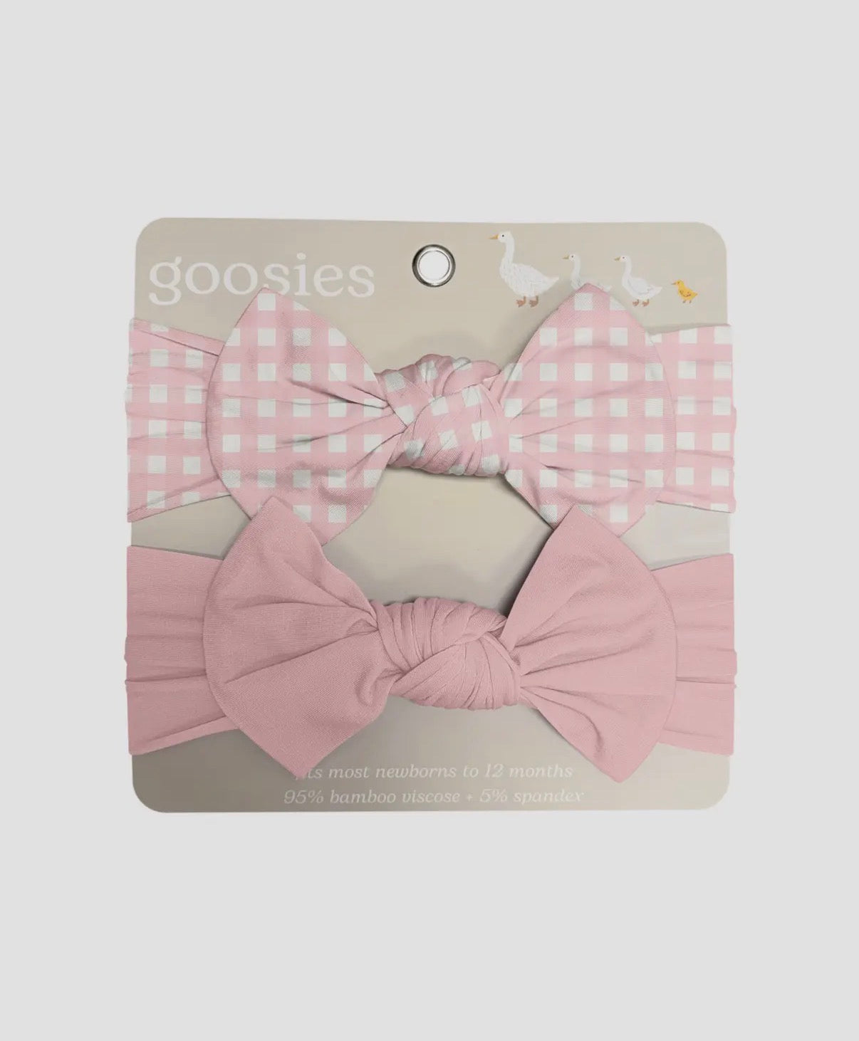 Pink Gingham Headband Set