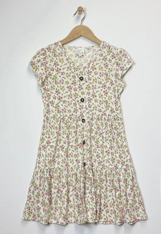 Faux Button Down Tiered Dress