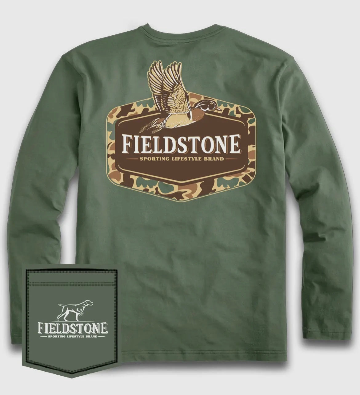 Camo Wood Duck LS Tee