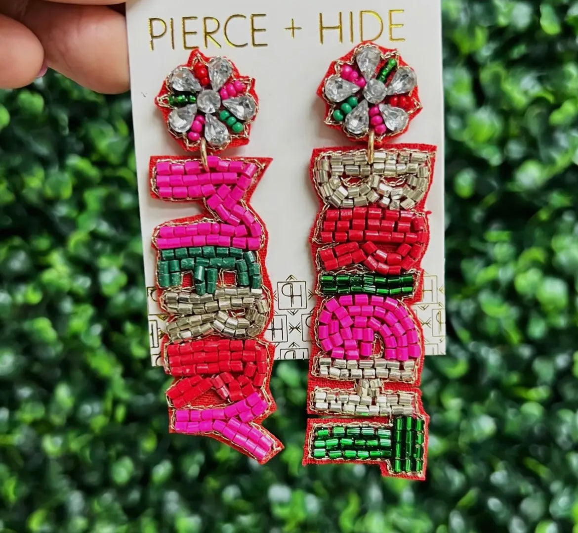 Beaded Merry and Bright Earrings