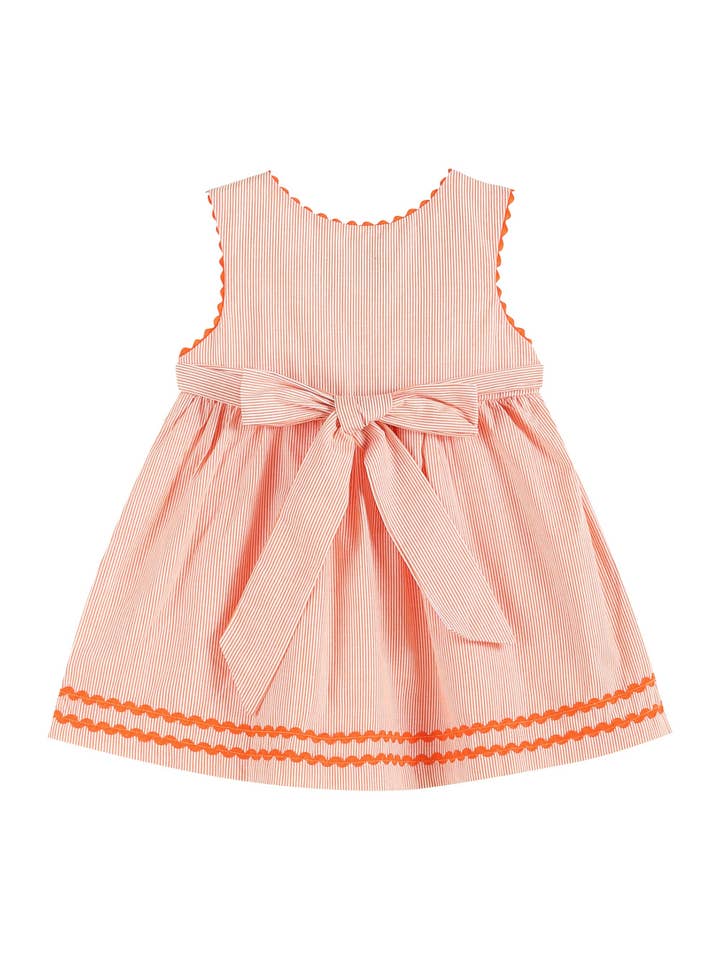 Orange Pinstripe Pumpkin Dress