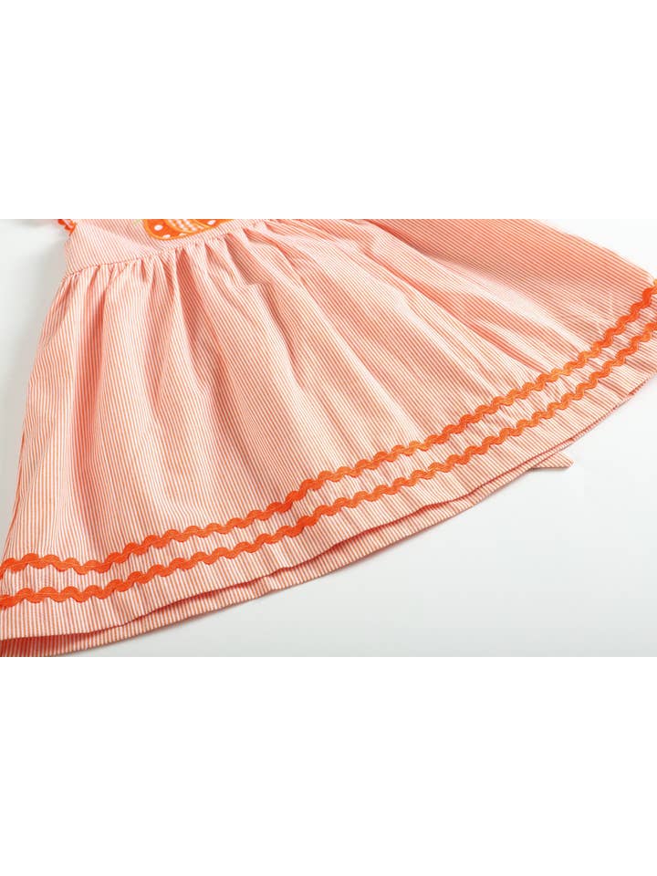 Orange Pinstripe Pumpkin Dress