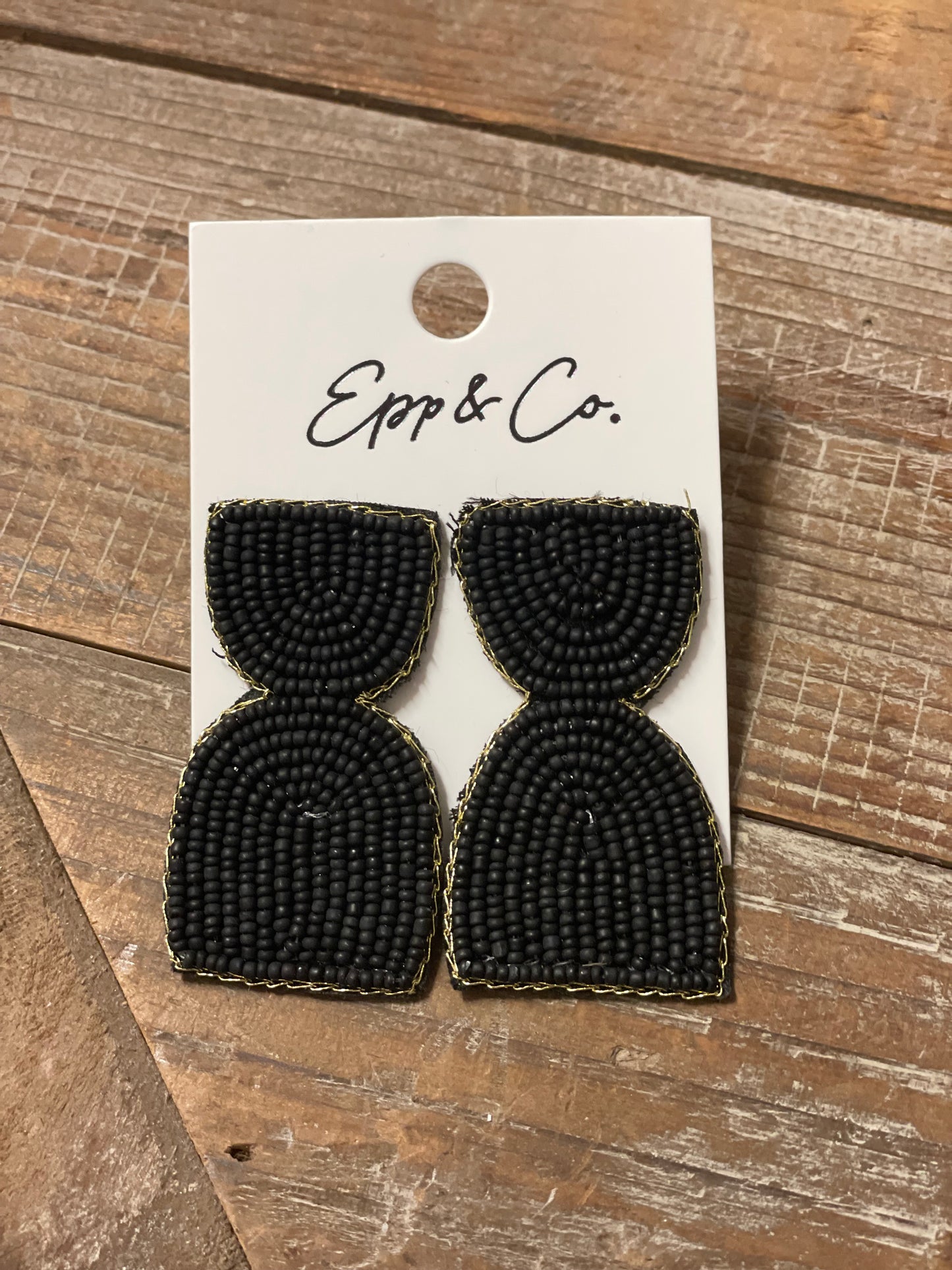 Black Beaded Earrings