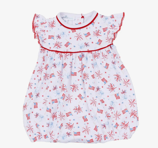 Flag Print Ruffle Bubble