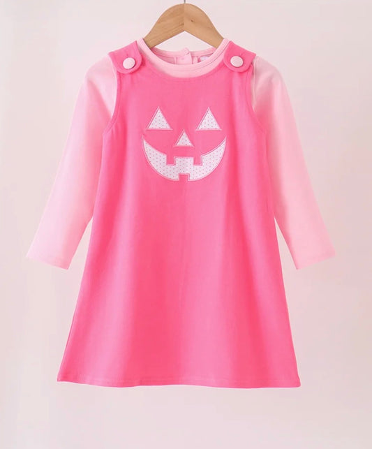Pink Jack-O-Lantern 2pc Jumper Set