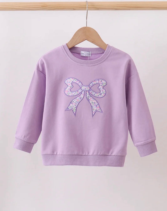 Purple Floral Bow Top
