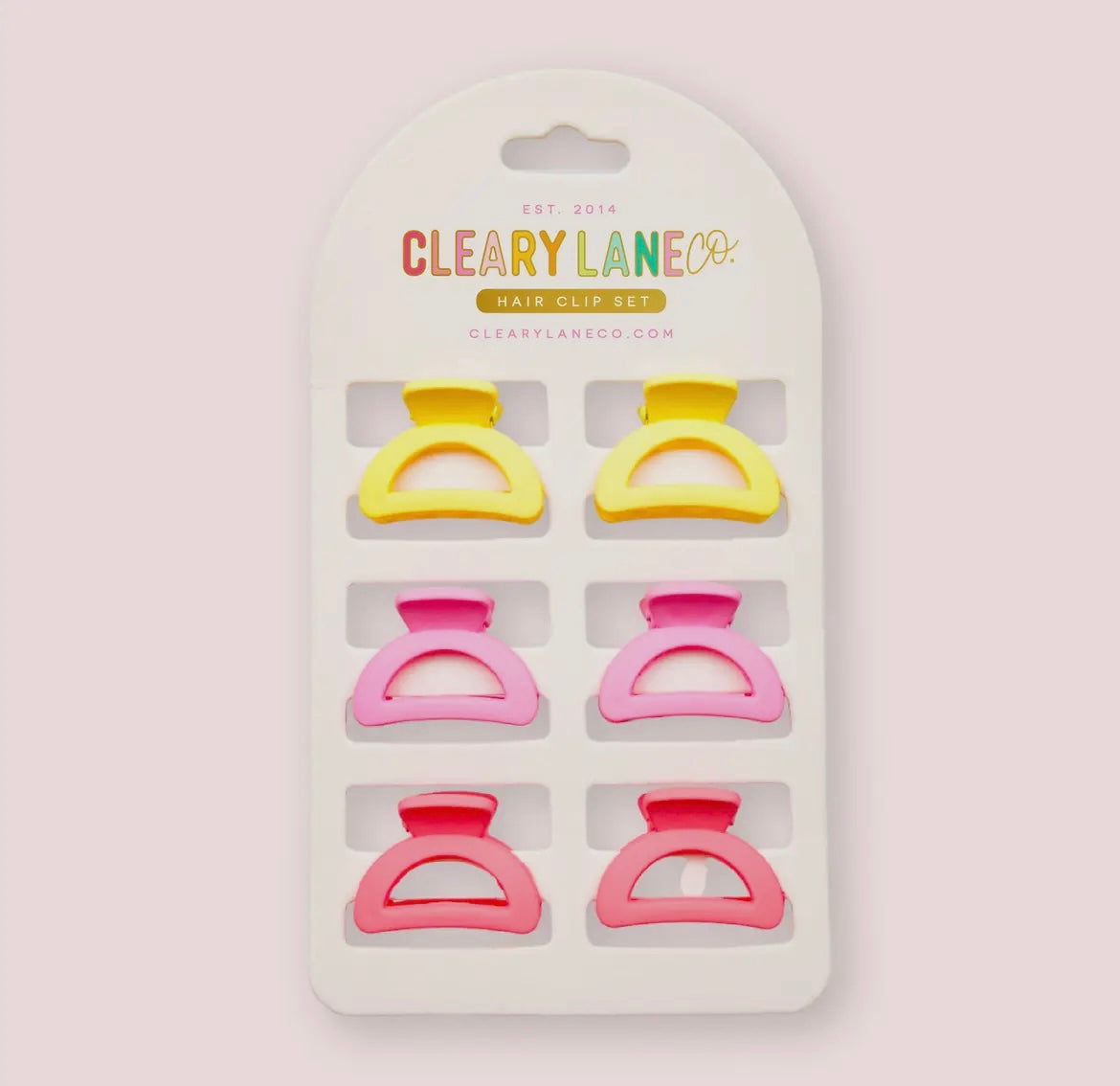 Mini Hair Clip Set- Pink and Yellow