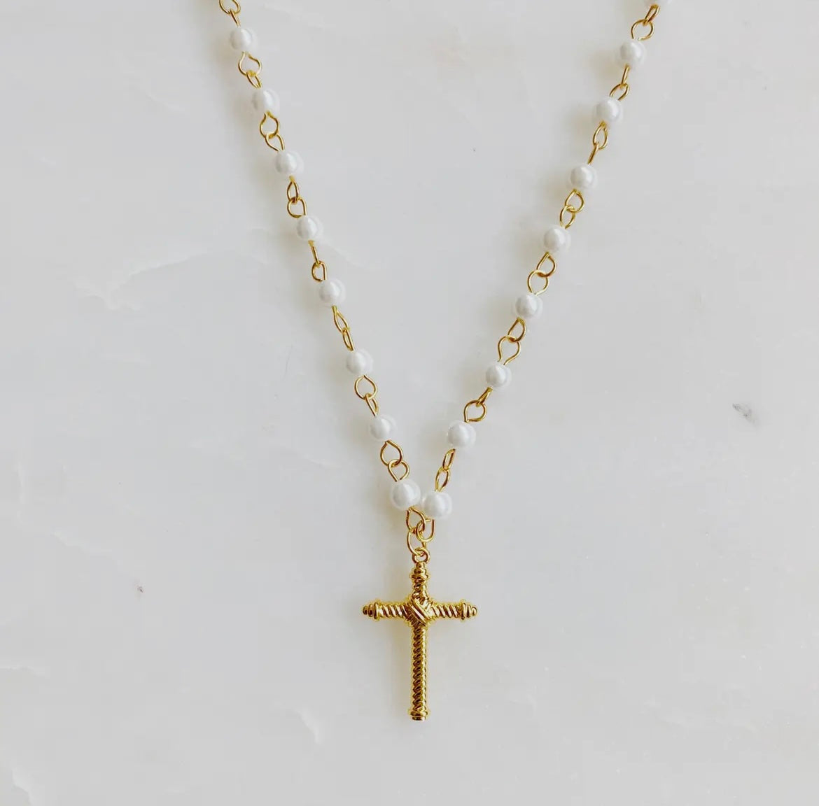 Cable Cross Pendant Necklace