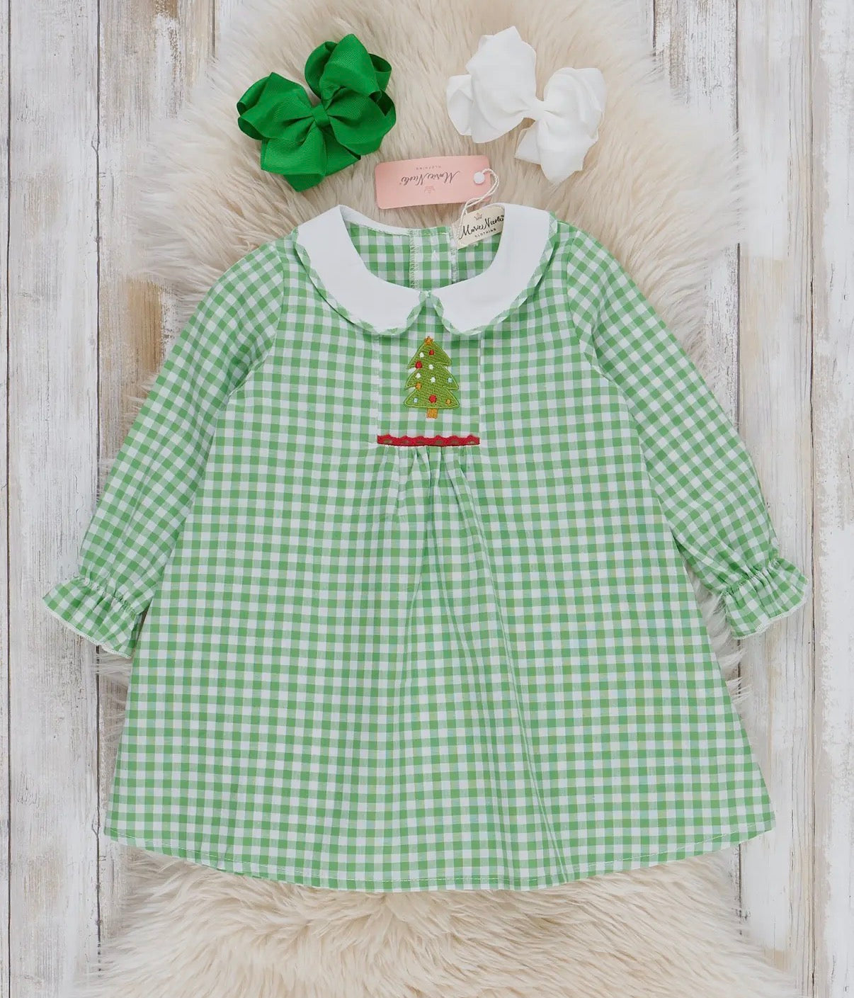 Evergreen Gingham Dress