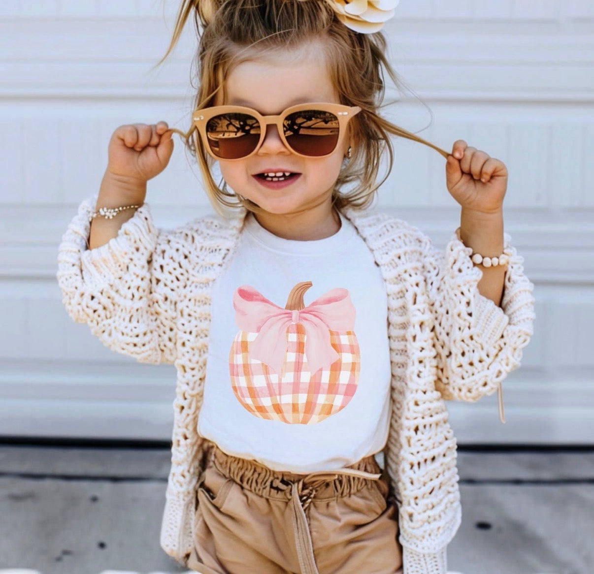 Fall Pumpkin Gingham Tee