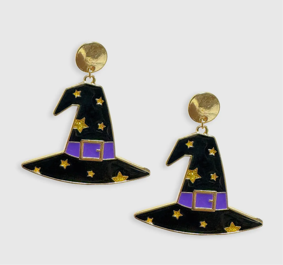 Enamel Witch Hat Earrings