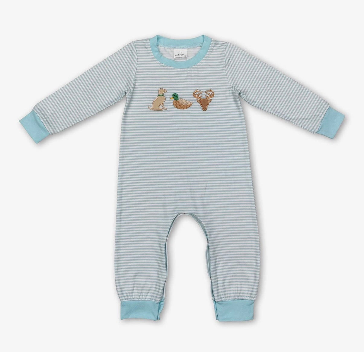 Blue Striped Duck,Deer,Dog Romper