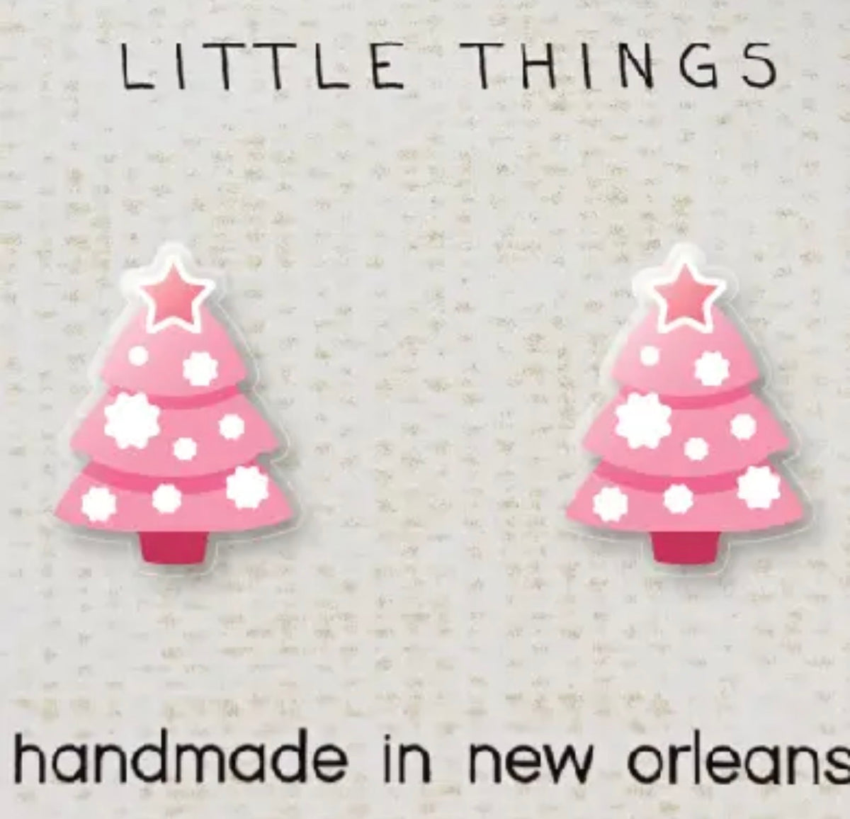 Pink Christmas Tree Earrings