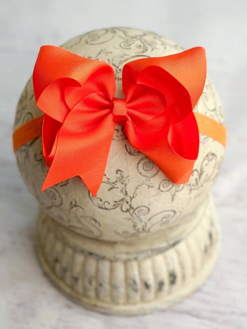 4.5” Orange Headband Bow
