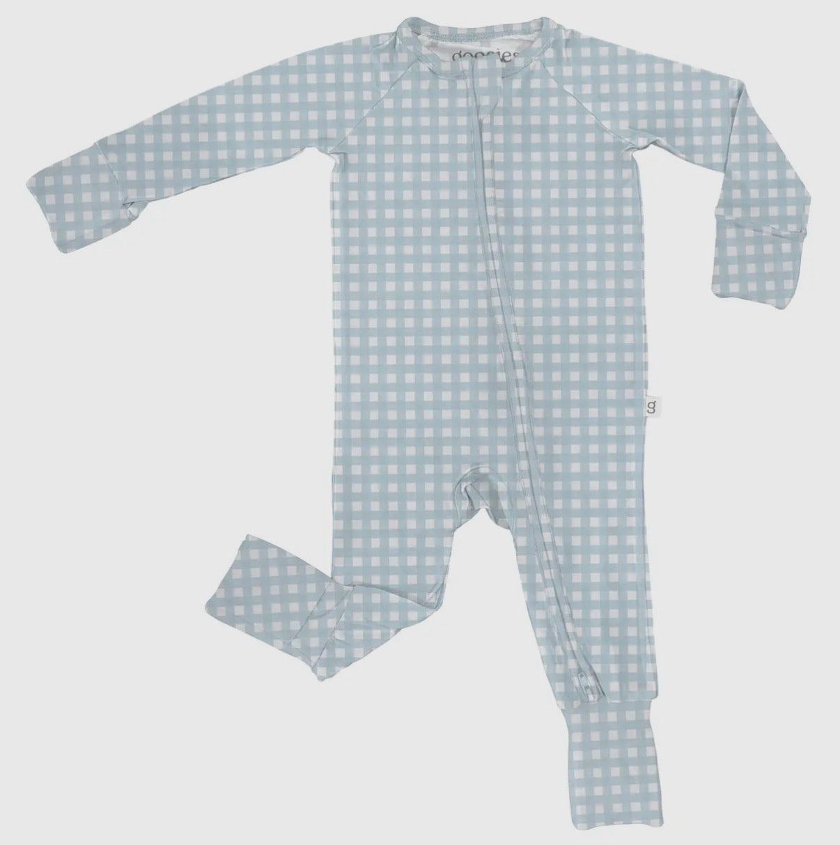 Blue Gingham Zip Romper