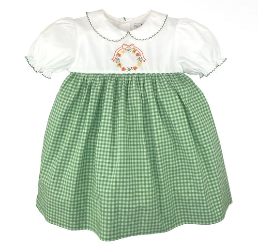 Fall Hand Embroidered Wreath Dress