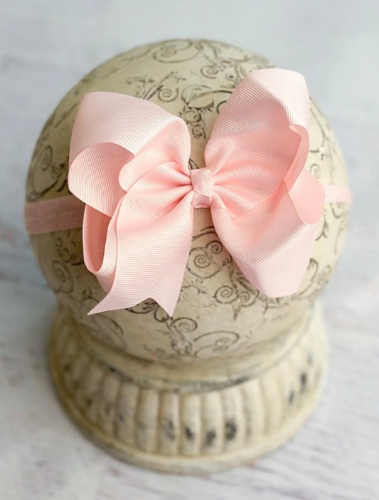 4.5” Light Pink Headband Bow