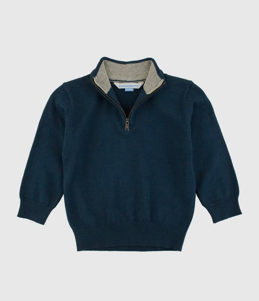 Navy Quarter Zip Sweater