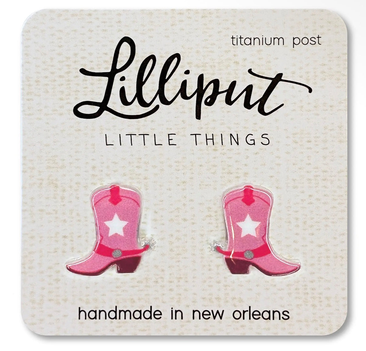 Pink Cowgirl Boot Earrings