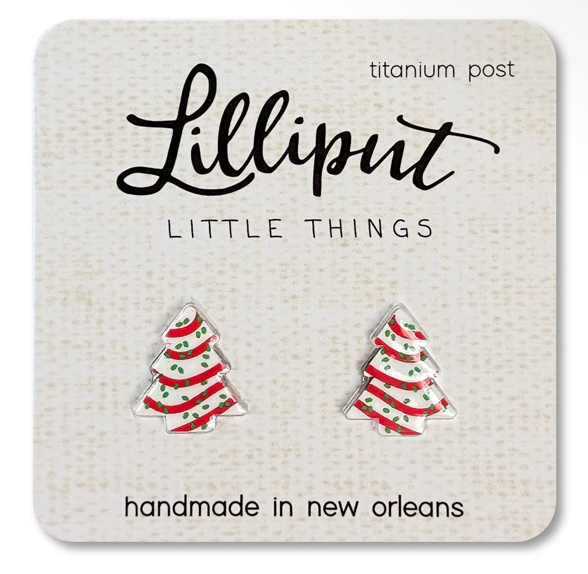 Christmas Tree Cake Earrings