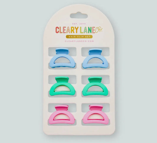 Mini Hair Clip Set- Pink and Blue
